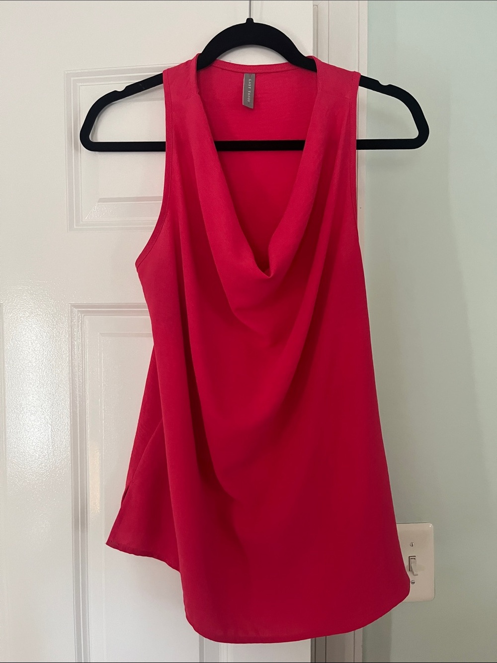 Last Tango Sleeveless Cowl Neck Tank Top - Bright Pink